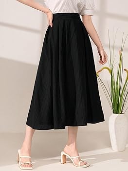 Amazon.com: Women's 2024 Midi Long Skirt Solid High Waist